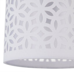 First Choice Lighting Set Of 2 Chrome Arched Table Lamps With White Laser Cut Shades - thumbnail 9