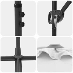 Berkfield Modern Garden Cantilever Parasol Sand Powder-Coated Steel - thumbnail 9