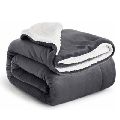 480 Gsm Luxury Heavy Sherpa Blanket Warm Faux Fur - image 1