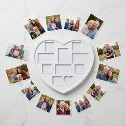Heart Shape Family Photo Frame White Plastic Multi Aperture Collage Picture Frame For 10 Photos, Wall Hanging Home Décor - thumbnail 6