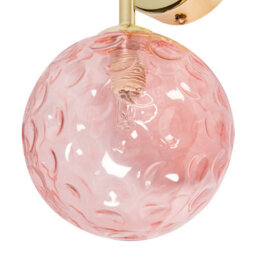 Beliani Pink Gold Glass Wall Lamps Set Of 2 - Modern Glam Wall Lights For Bedroom Hallway Living Room - thumbnail 6