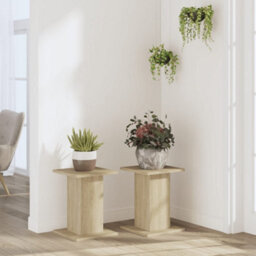 Walplus Plant Stands 2 Pcs Sonoma Oak 30X30X40 Cm Engineered Wood - thumbnail 3