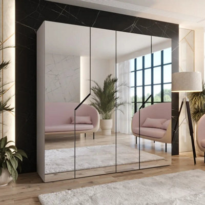 Arte Cashmere Blomvik Iii Hinged Wardrobe 200 Cm - Soft-Tone Mirrored Wardrobe For Serene Organisation - image 1