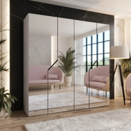 Arte Cashmere Blomvik Iii Hinged Wardrobe 200 Cm - Soft-Tone Mirrored Wardrobe For Serene Organisation - thumbnail 1