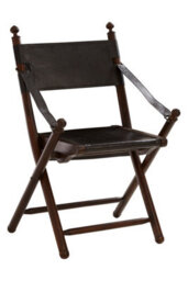 Orsina Timeless Design Teak And Black Folding Chair, Versatile Garden Chair For Outdoor, Space Saving Camping Chair