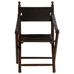 Orsina Timeless Design Teak And Black Folding Chair, Versatile Garden Chair For Outdoor, Space Saving Camping Chair - thumbnail 2