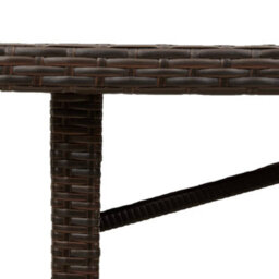 Walplus Garden Table With Glass Top Brown 190X80X74 Cm Poly Rattan - thumbnail 9