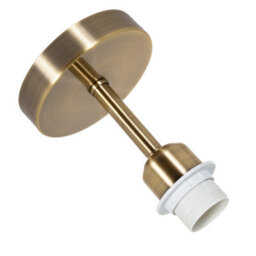 Happy Homewares Brushed Antique Brass Ceiling Light Fitting For Industrial Style Light Bulbs - thumbnail 2