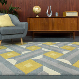 Ochre Grey Handmade Luxurious Modern Wool Soft Handmade Easy To Clean Bedroom Dining Room Living Room Rug -200Cm X 290Cm - thumbnail 1