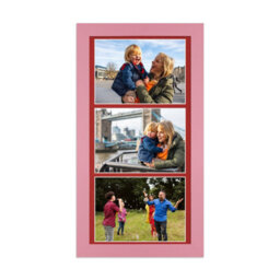 AK Frames 16X8 Pastel Pink Modern Multi Photo Frame With Crimson Mount - Holds 3 Apertures (3X) 7X5 Photos - thumbnail 1