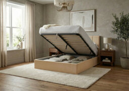 Adore Designs Stafford Plush Velvet Ottoman Sleigh Bed - 3Ft Single - Coffee - thumbnail 2
