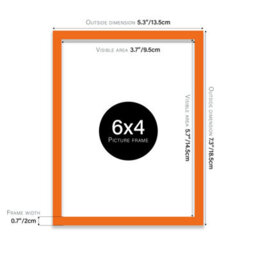 6X4 Orange Picture Frame (15.2 X 10.2Cm) Poster, Photo, Artwork, Gallery Wall Or Print - thumbnail 3