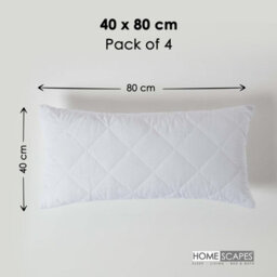 Homescapes Cotton Rich Quilted Pillow Protectors 40 X 80 Cm, Pack Of 4 - thumbnail 4