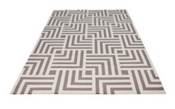 Light Grey Modern Easy To Clean Chequered Geometric Dining Room Bedroom And Living Room Rug -160Cm X 230Cm - thumbnail 3