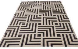 Light Grey Modern Easy To Clean Chequered Geometric Dining Room Bedroom And Living Room Rug -160Cm X 230Cm - thumbnail 5