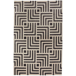 Light Grey Modern Easy To Clean Chequered Geometric Dining Room Bedroom And Living Room Rug -160Cm X 230Cm - thumbnail 9
