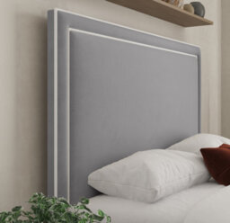 Ds Living Verona Pipping Upholstered Plush Grey Bed - thumbnail 3