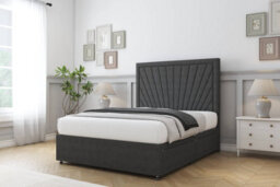 "Sloomy Somerset Graphite Dumfries Divan Bed With Mattress 2 Drawers Same Side With 26"" Strutted Headboard 5' King" - thumbnail 2