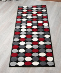 Bravich Hard Wearing Hessian Backed Stair Runner Kitchen Mat - Texas Red & Grey Spots - 60X720Cm (2'x24') - thumbnail 5