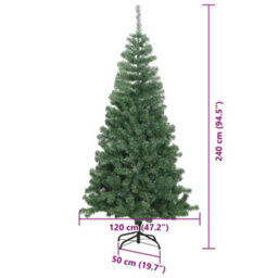 Vidaxl Christmas Tree With 300 Leds With Stand Green 240 Cm Pvc - thumbnail 3