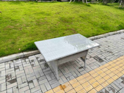 Fimous Light Grey Rattan Outdoor Garden Furniture Set Rectangular Table And 4 Chairs Set With Seat Cushion - thumbnail 4