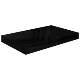 Berkfield Floating Wall Shelf High Gloss Black 40X23X3.8 Cm Mdf - thumbnail 2