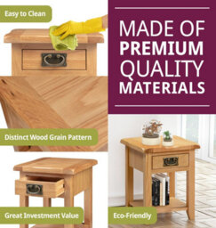 Hallowood Furniture Monchique Oak Small Lamp Table - thumbnail 4
