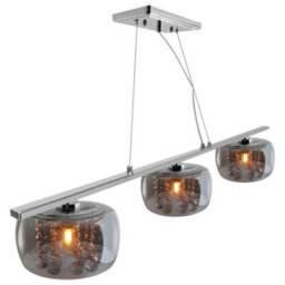 Long Life Lamps Company Modern Ceiling Crystal Droplet Pendant Light Triple Smoked Grey Glass H3103 - thumbnail 4