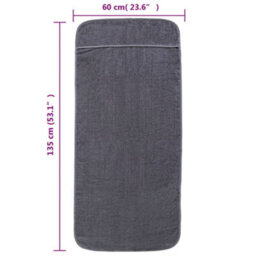 Berkfield Beach Towels 4 Pcs Anthracite 60X135 Cm Fabric 400 Gsm - thumbnail 8