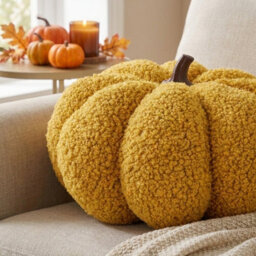 Garden Greatness Burnt Yellow Decorative Pumpkin Cushion - thumbnail 2
