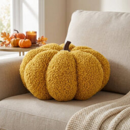 Garden Greatness Burnt Yellow Decorative Pumpkin Cushion - thumbnail 1