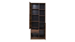 Arte Elegant Denver 08 Tall Cabinet - Oak Monastery & Black Gloss, 80Cm Wide - W800mm X H2000mm X D400mm - thumbnail 2