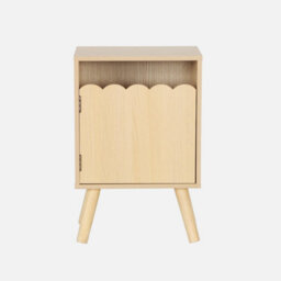 Sweeek - Children's Bedside Table Wood Decor 1 Door Natural 34X23.5X52 Cm - Azur - thumbnail 2