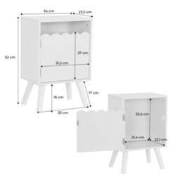 Sweeek - Children's Bedside Table Wood Decor 1 Door Natural 34X23.5X52 Cm - Azur - thumbnail 5