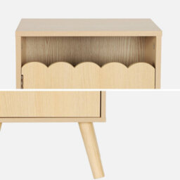 Sweeek - Children's Bedside Table Wood Decor 1 Door Natural 34X23.5X52 Cm - Azur - thumbnail 4