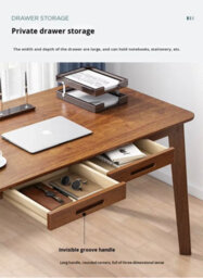 Computer Desk For Student And Work- Desk With Drawers - Home Office Desk With Drawers For Bedroom, Office (100X50X75Cm) - thumbnail 4