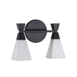 Luminosa Lighting Luminosa Bowtie 2 Light Bathroom Wall Lamp, Matte Black Ip44 - thumbnail 5