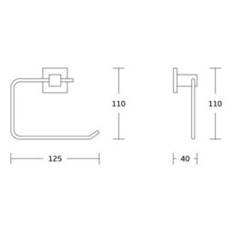 FNX Bathrooms Chrome Toilet Roll Holder - Wall Mounted Modern Design Gloss Finish - thumbnail 2