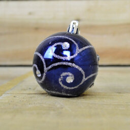 Samuel Alexander Set Of 9 Shatterproof Deluxe Glitter Christmas Tree Baubles In Midnight Blue - thumbnail 9