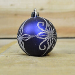 Samuel Alexander Set Of 9 Shatterproof Deluxe Glitter Christmas Tree Baubles In Midnight Blue - thumbnail 6