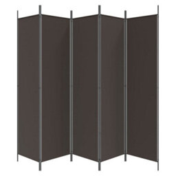 Berkfield 5-Panel Room Divider Brown 250X200 Cm Fabric - thumbnail 4