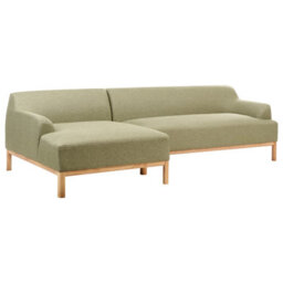 Beliani Corner Sofa 3 Seater Sosjo Fabric Olive Green Right Hand - thumbnail 4