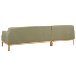 Beliani Corner Sofa 3 Seater Sosjo Fabric Olive Green Right Hand - thumbnail 5
