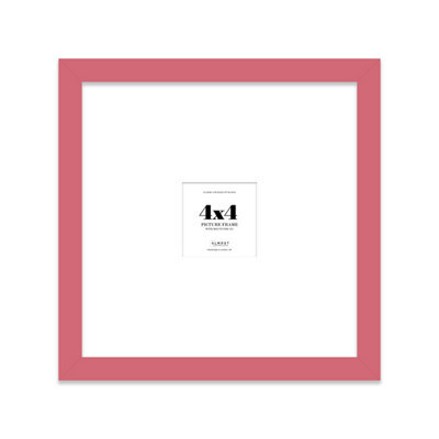 "4X4"" Pink Picture Frame - 4X4"" Square Frame With 1X1"" Mount For 4X4""/1X1"" Pictures Art Deco Style Thin Edge, 1 Pack" - image 1