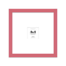 "4X4"" Pink Picture Frame - 4X4"" Square Frame With 1X1"" Mount For 4X4""/1X1"" Pictures Art Deco Style Thin Edge, 1 Pack" - thumbnail 1