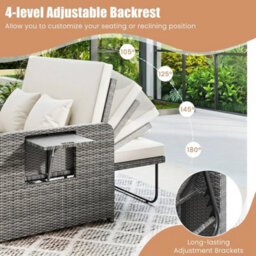 Pe Wicker Outdoor Daybed With 4-Level - thumbnail 4