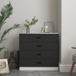 Wooden Chest Of Drawers 4-5 Drawer Modern Storage Cabinet Black - thumbnail 5