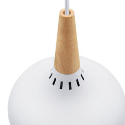 Long Life Lamps Company Metal Vintage White Ceiling Pendant Light Wood Fitting M0106 - thumbnail 5