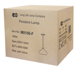 Long Life Lamps Company Metal Vintage White Ceiling Pendant Light Wood Fitting M0106 - thumbnail 9