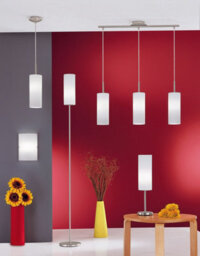 Satin Nickel Table Lamp With White Glass Shade - E27 Bulb Compatible - thumbnail 3